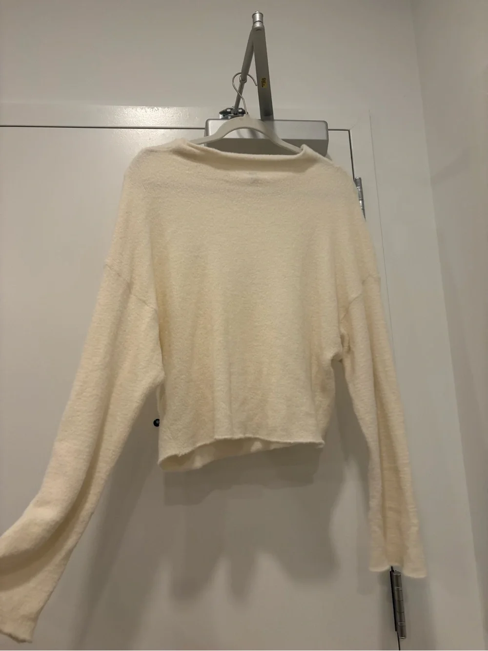 Free People Soft Cream Cropped Boatneck Sweater